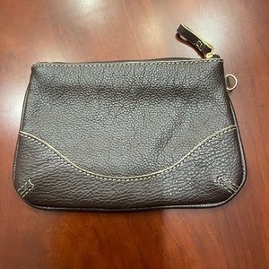 Brown pebbled leather purse/ cosmetic bag.  New without tags.